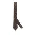 Giorgio Armani Silk Regimental Stripe Tie In Brown