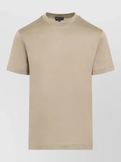 Giorgio Armani Silk Regular-fit Short-sleeve T-shirt In Brown