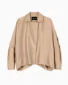 Giorgio Armani Silk Satin Blouson In Neutral