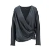 Giorgio Armani Shirt In Double-sided Silk Satin In Grey