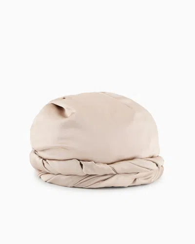 Giorgio Armani Silk Satin Hat In Beige