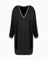 Giorgio Armani Silk Satin Long Shirt In Black