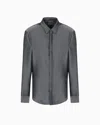 Giorgio Armani Silk Satin Shirt In Gray