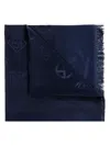 Giorgio Armani Silk Scarf In Blue