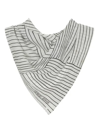 Giorgio Armani Silk Scarf In Neutral