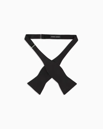 Giorgio Armani Silk Self-tie Bow Tie In Black