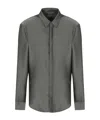 Giorgio Armani Silk Satin Shirt In Gray