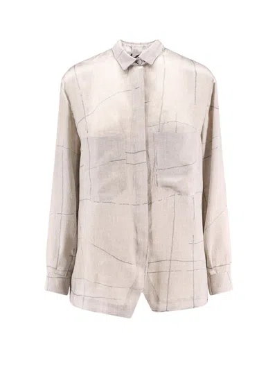 Giorgio Armani Silk Shirt In Grey