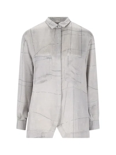 GIORGIO ARMANI GIORGIO ARMANI SILK SHIRT – GREY STRIPE