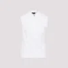 Giorgio Armani Draped Silk Shirt Korean Collar In White