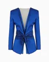 Giorgio Armani Silk, Single-breasted Jacket With Embroidered Belt In Patterned
