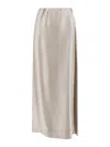 Giorgio Armani Silk Skirt With Split In Grey
