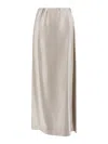 Giorgio Armani Silk Skirt With Split In Grey