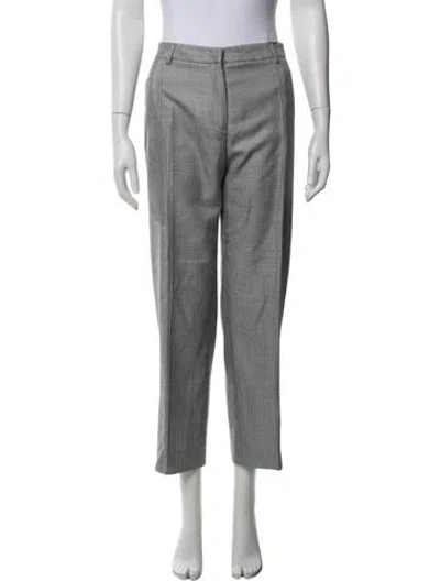 Pre-owned Giorgio Armani Silk Straight Leg Pants W/ Tags In Grey