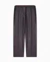 Giorgio Armani Silk Straight Trousers In Brown