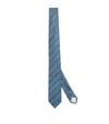 Giorgio Armani Silk Stripe Jacquard Tie In Blue