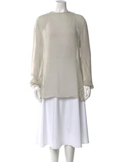 Pre-owned Giorgio Armani Silk Striped Blouse In Neutral