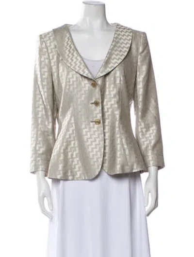 Pre-owned Giorgio Armani Silk Striped Evening Jacket In Gray
