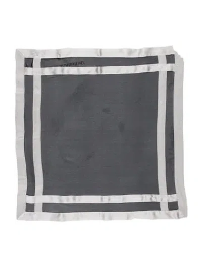 Pre-owned Giorgio Armani Silk Striped Scarf In Black
