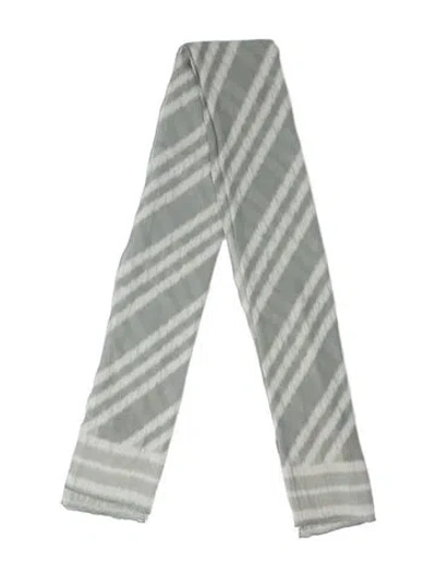 Pre-owned Giorgio Armani Silk Striped Scarf In Green