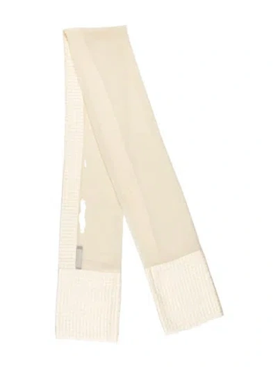 Pre-owned Giorgio Armani Silk Striped Scarf In Neutrals