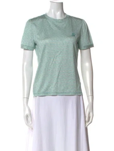 Pre-owned Giorgio Armani Silk Striped T-shirt In Green