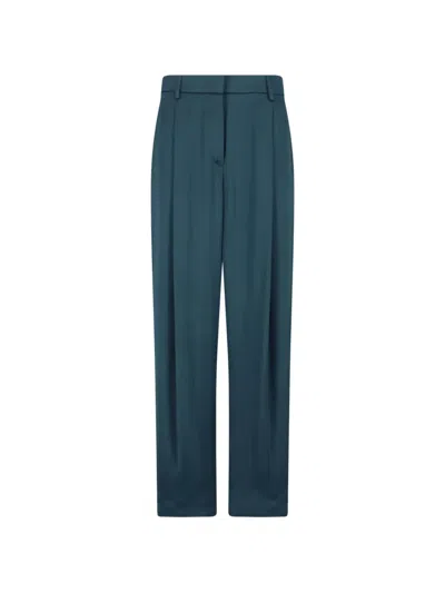 Giorgio Armani Silk Tailored Trousers In Brown