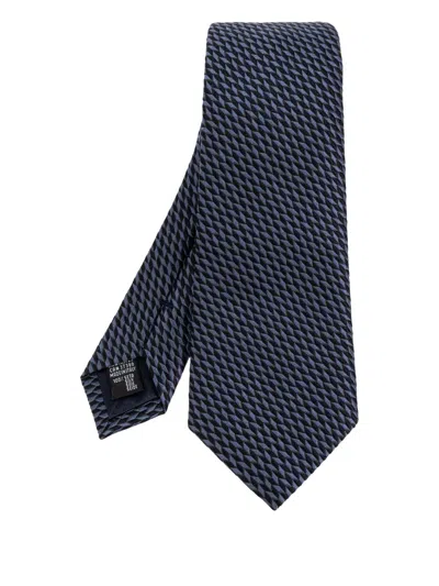 Giorgio Armani Silk Tie In Blue