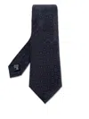 Giorgio Armani Signature Logo Pattern Silk Tie In Blue