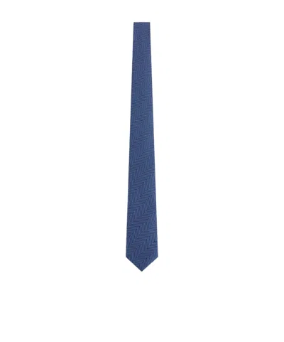 Giorgio Armani Silk Tie In Blue