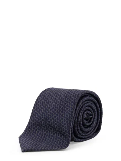 Giorgio Armani Silk Tie In Blue