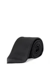 Giorgio Armani Silk Tie With 8cm Width And Diagonal Pattern In Black