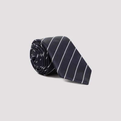 Giorgio Armani Silk Tie In Blu Notte
