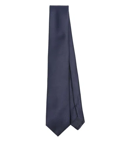 Giorgio Armani Silk Tie In Blue