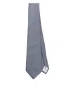 Giorgio Armani Silk Jacquard Tie In Blue