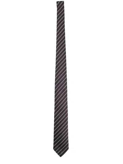 Giorgio Armani Silk Tie In Brown