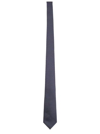 Giorgio Armani Silk Tie In Blue