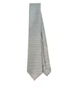 Giorgio Armani Striped Tie With Lightweight Soft Texture In Gray