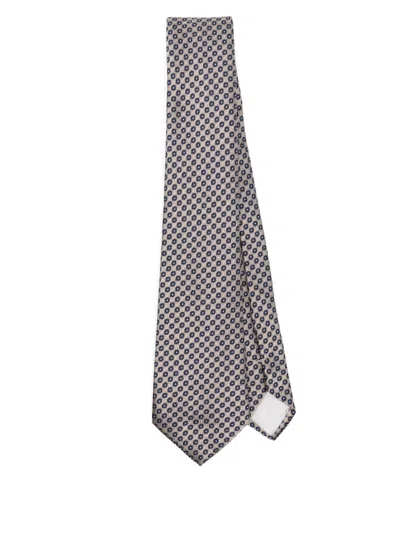 Giorgio Armani Silk Tie In Neutrals