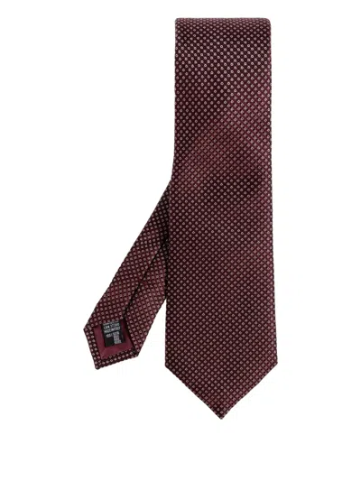 Giorgio Armani Silk Tie In Red