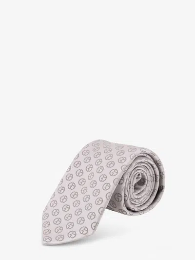 Giorgio Armani Men Silk Tie In Neutral
