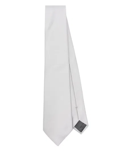 Giorgio Armani Silk Tie In Silver