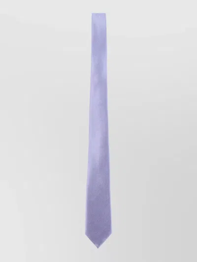 Giorgio Armani Silk Tie Slim Design Striped Texture In Purple