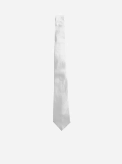 Giorgio Armani Silk Tie In White
