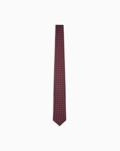 Giorgio Armani Silk Tie With Geometric Jacquard Motif