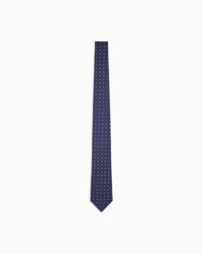 Giorgio Armani Silk Tie With Geometric Jacquard Motif