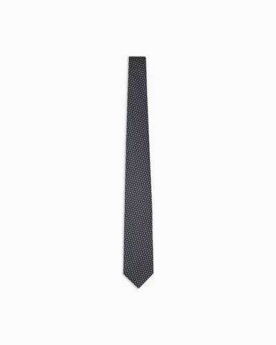 Giorgio Armani Silk Tie With Geometric Jacquard Motif