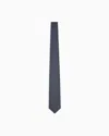 Giorgio Armani Silk Tie With Geometric Jacquard Motif In Blue