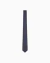 Giorgio Armani Silk Tie With Jacquard Micro-pattern In Blue