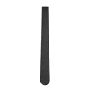 Giorgio Armani Silk Tie With Jacquard Micro-pattern In Black